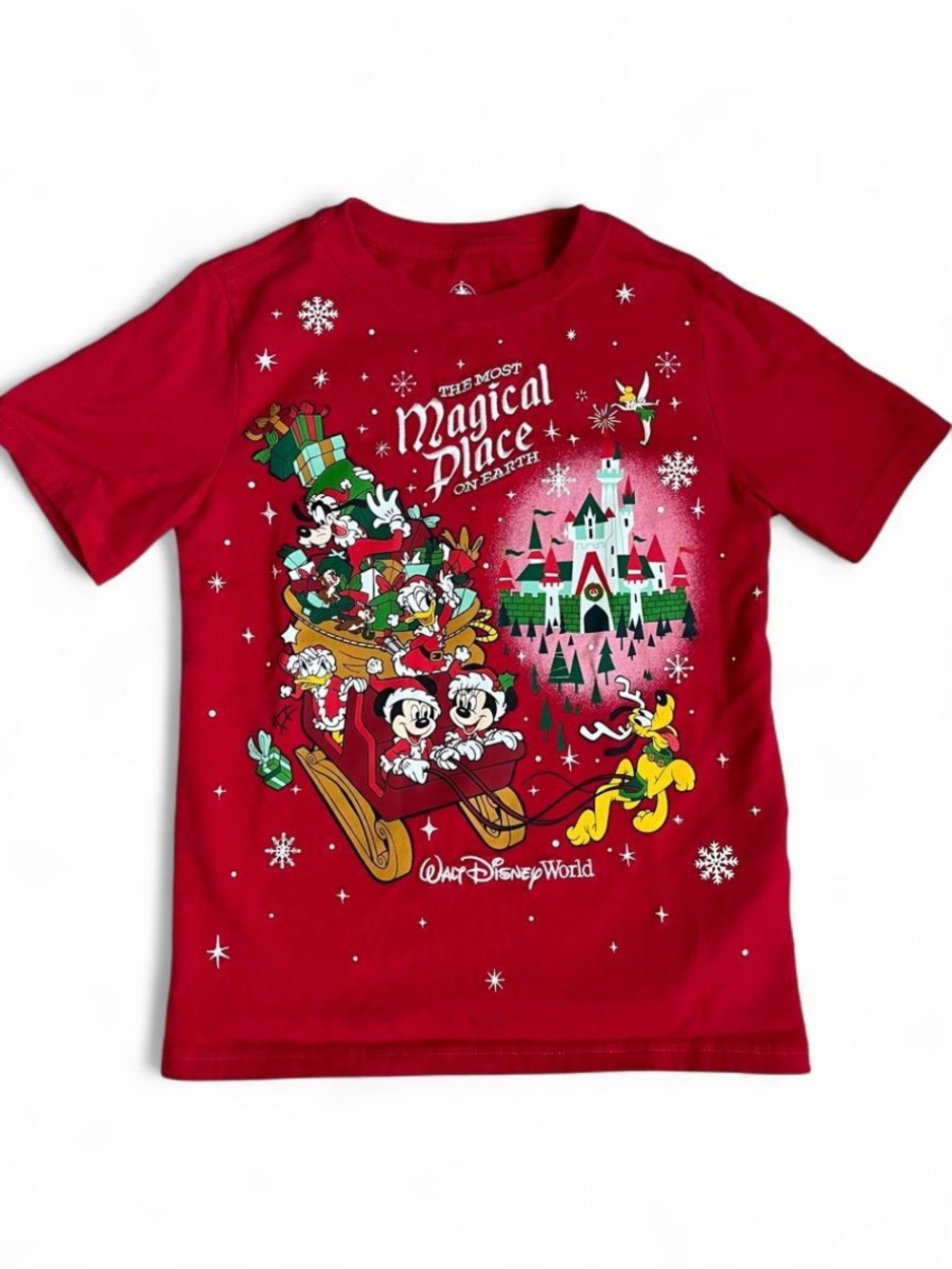 Disney Christmas Mickey Mouse kids red T shirt size 9/10
